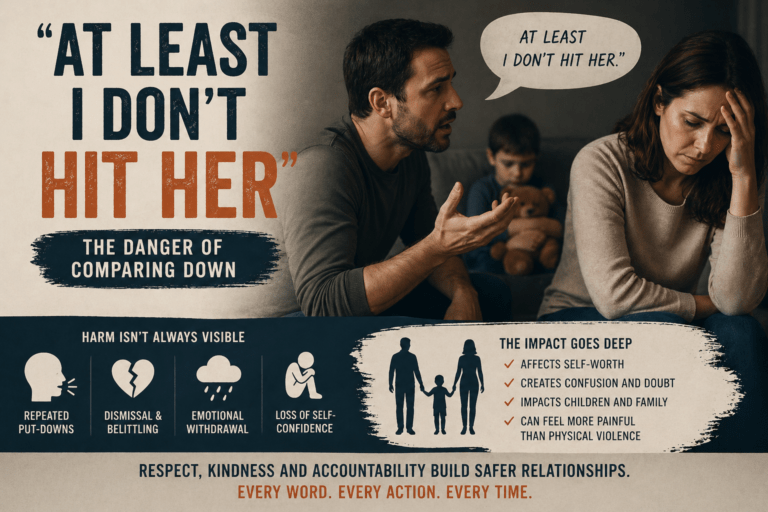 “At Least I Don’t Hit Her”: The Danger of Comparing Down